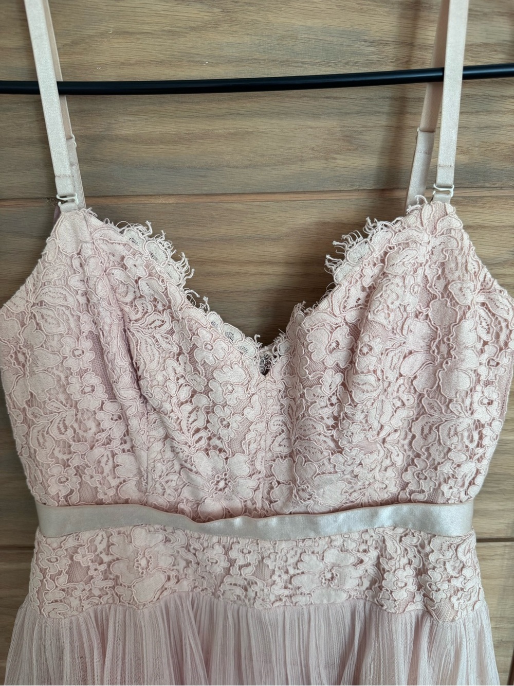 BCBG Blush Pink Lace Tiered Tulle Cocktail Dress Size 6 - Picture 6 of 10